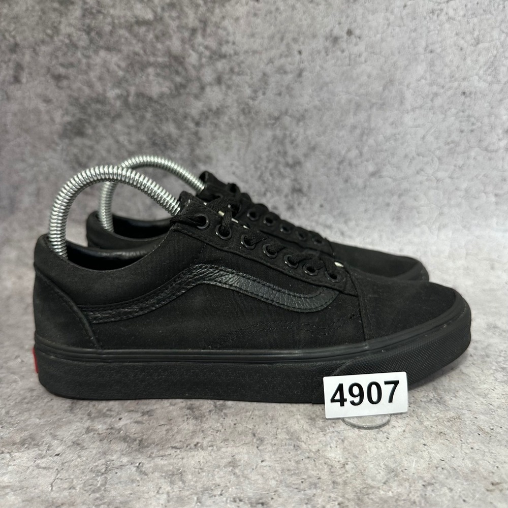 Vans Old Skool Sneakers Womens 8 Black Canvas Skate Shoes Low Top Lace Up